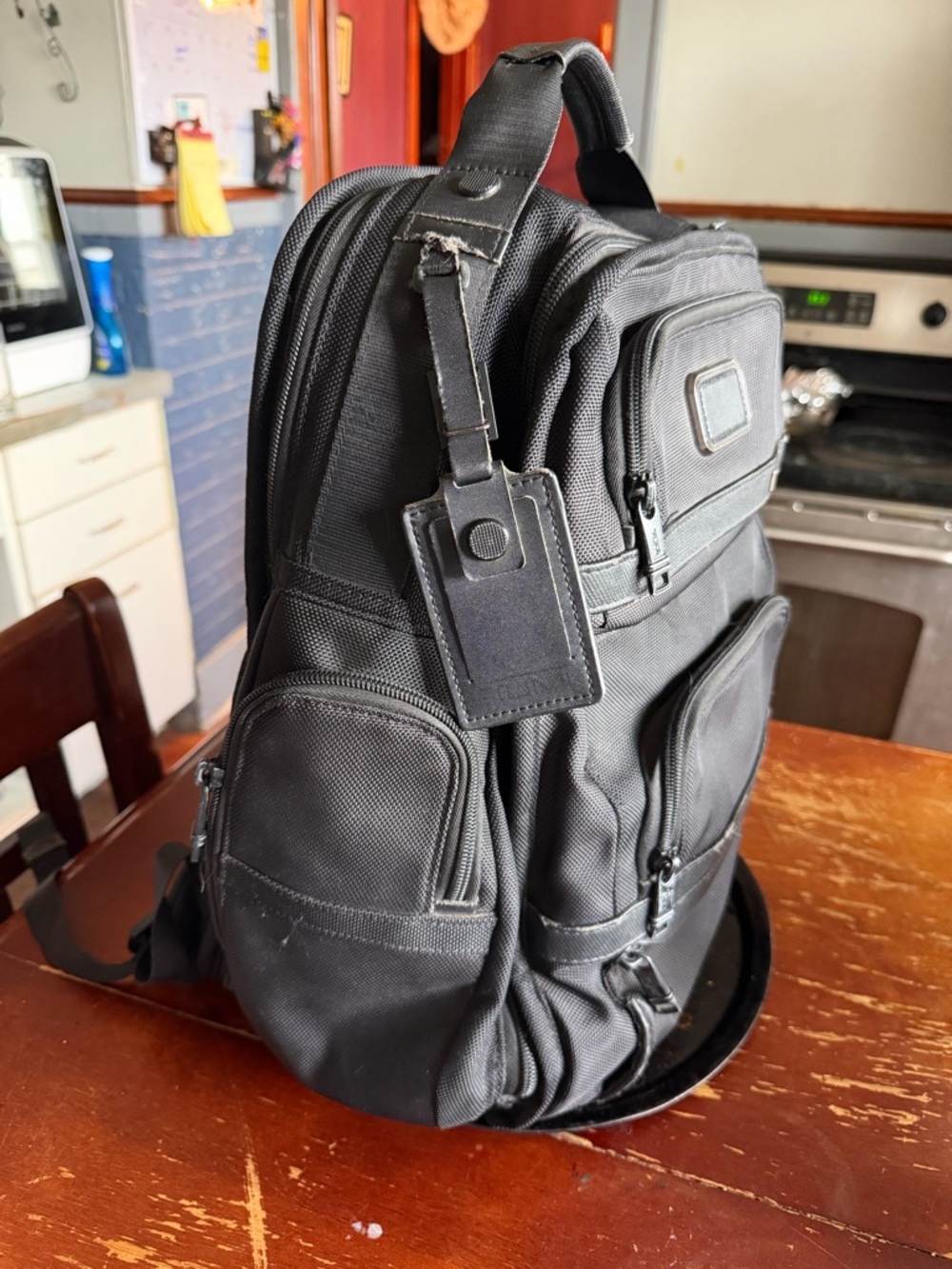 Tumi Black Durable Multi-Compartment Travel Backpack